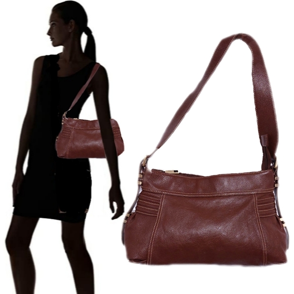 New! Clarks Genuine Pebbled Leather One Strap Shoulder Bag - Picture 2 of 7